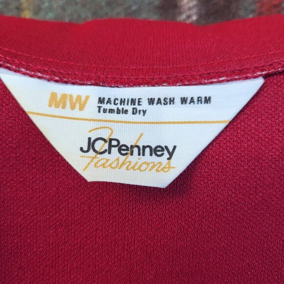 Vintage 1970's JCPenney Wide Lapel Collar Burgundy Red Button Up Jacket / Shirt, - Picture 5 of 11